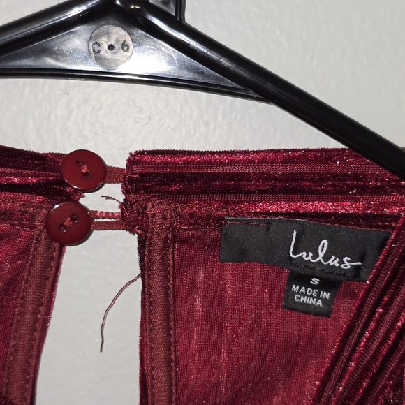 Lulus Always Alluring Burgundy Striped Velvet Cutout Bustier Bodysuit - Picture 4 of 9